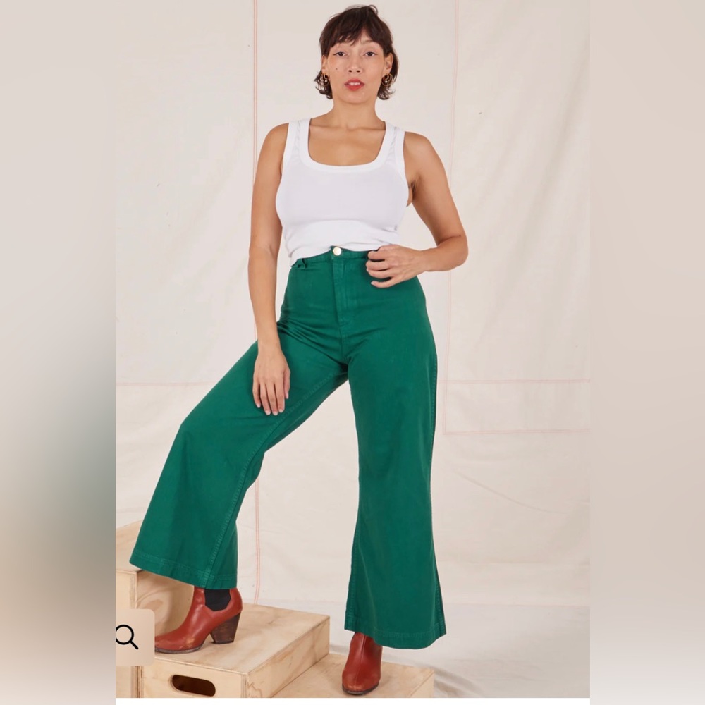 Hunter Green Big Bud Press Bellbottoms